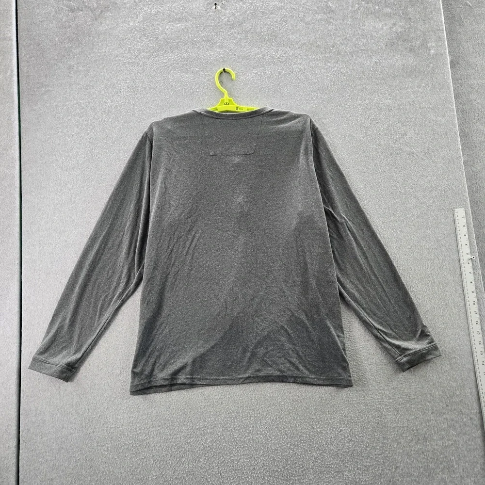 REI‎ Co-Op Men Shirt XXL Gray Henley Polyester Wool Geometric Waffle Knit